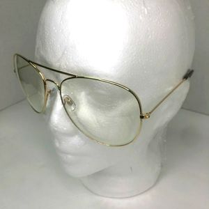 XL Gold/Tortoise Aviator Clear Glasses